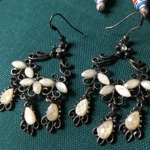 White stone Chandelier, earrings